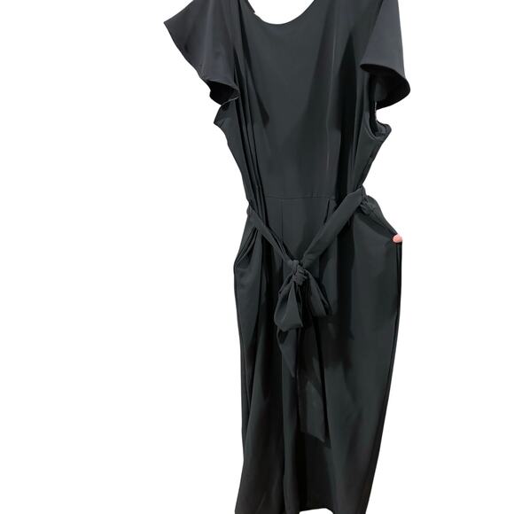 Size 20 Lane Bryant Lena Ankle Wide Leg Jumpsuit black - Picture 2 of 7